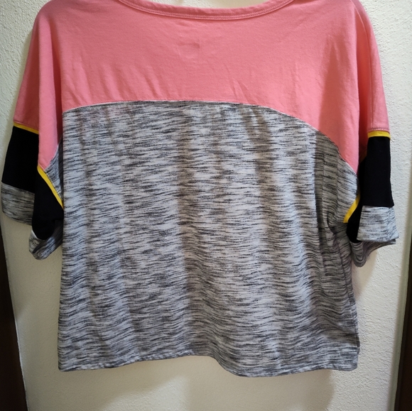 Flirtitude Active t-shirt, pink and gray, lg - Picture 2 of 5